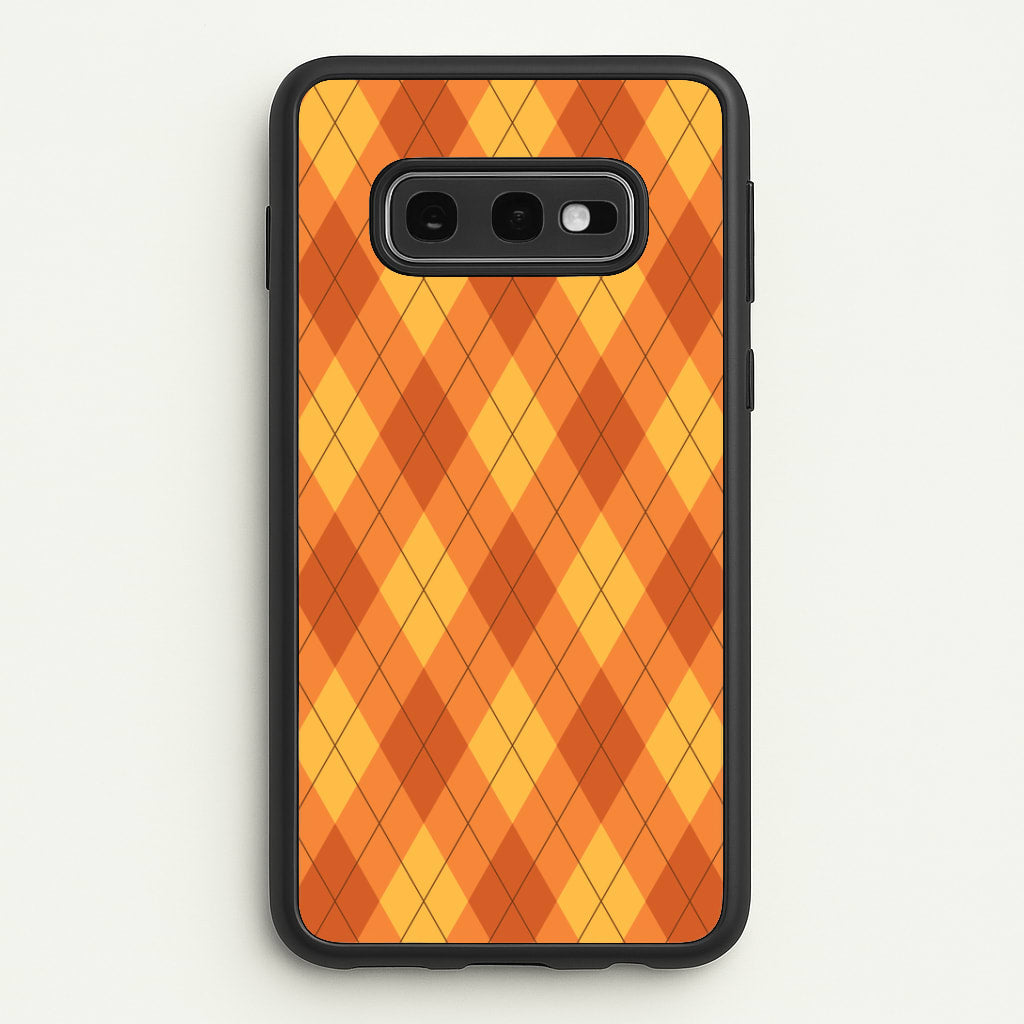 Orange Argyle Pattern Galaxy S10e Case