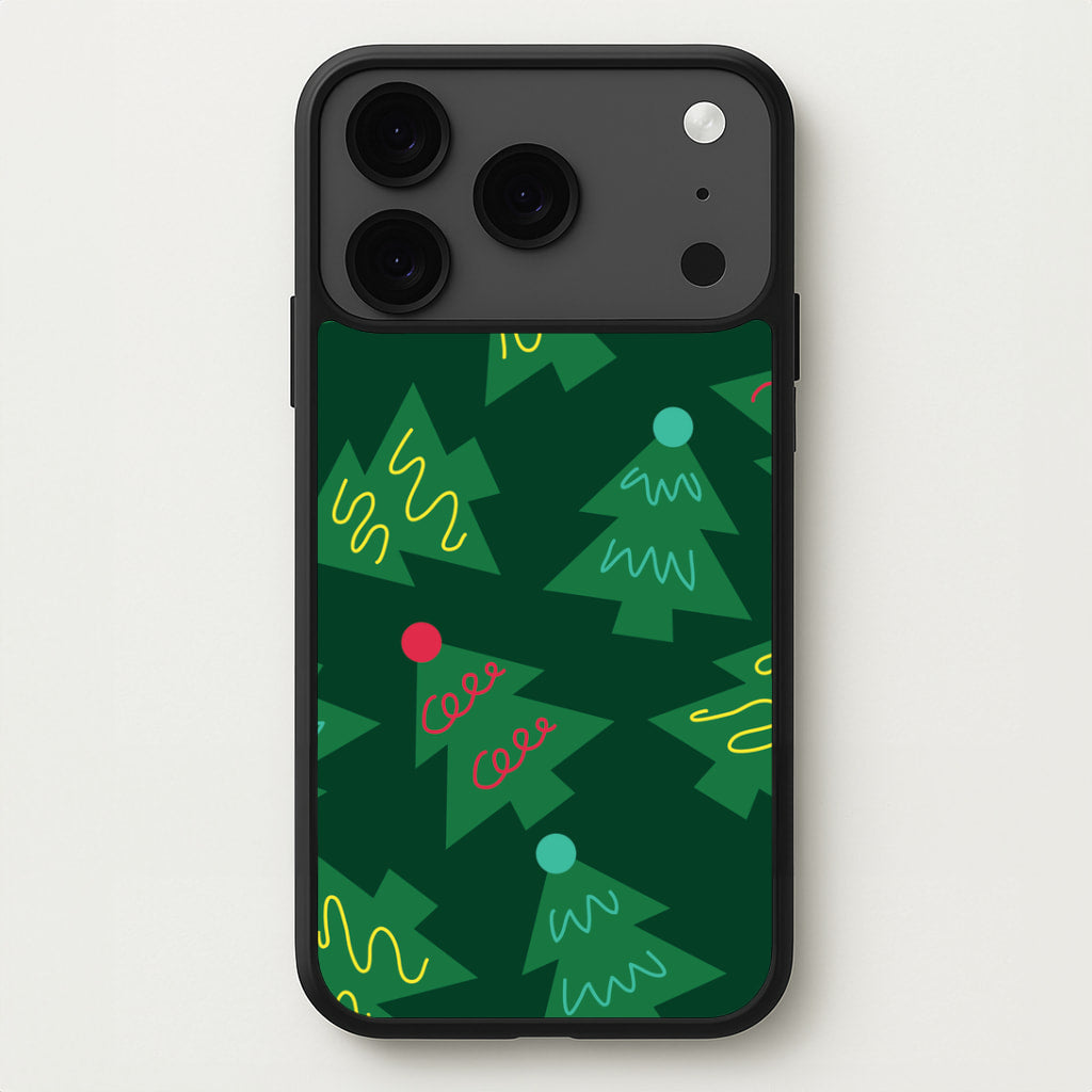 Abstract Christmas Trees Pattern iPhone 17 Pro Case