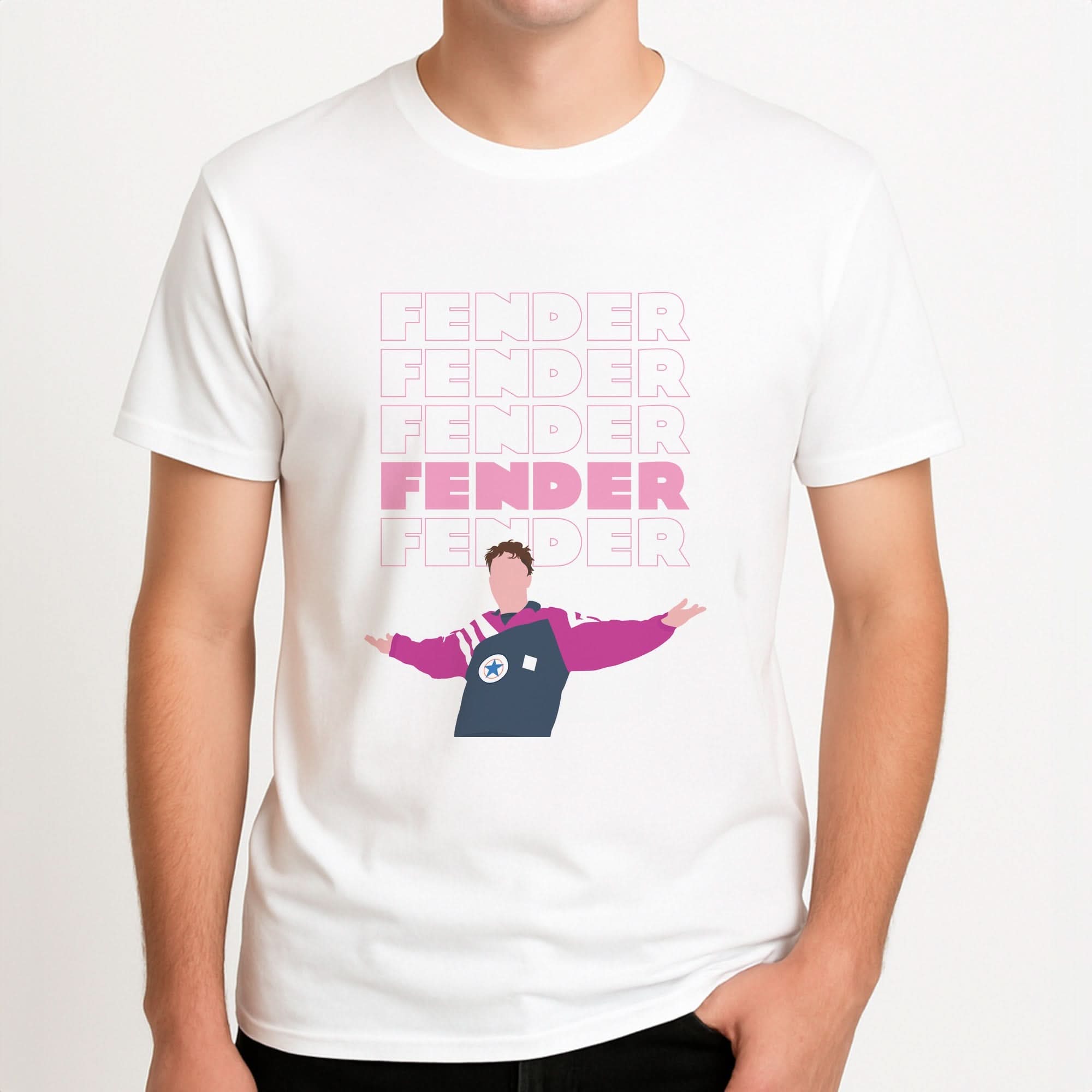 Fender Pink Sports Jersey Mens T-Shirt