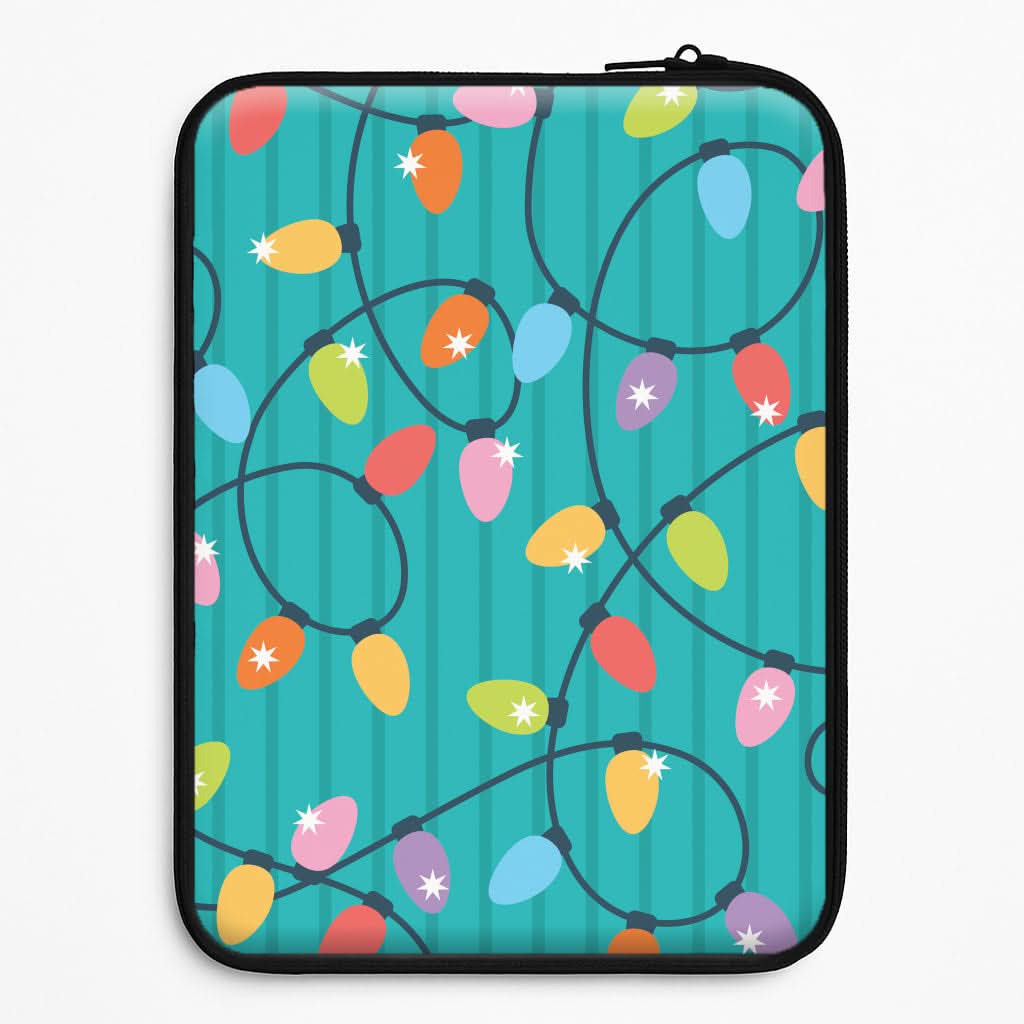 Funky Christmas Lights Pattern Laptop Sleeve
