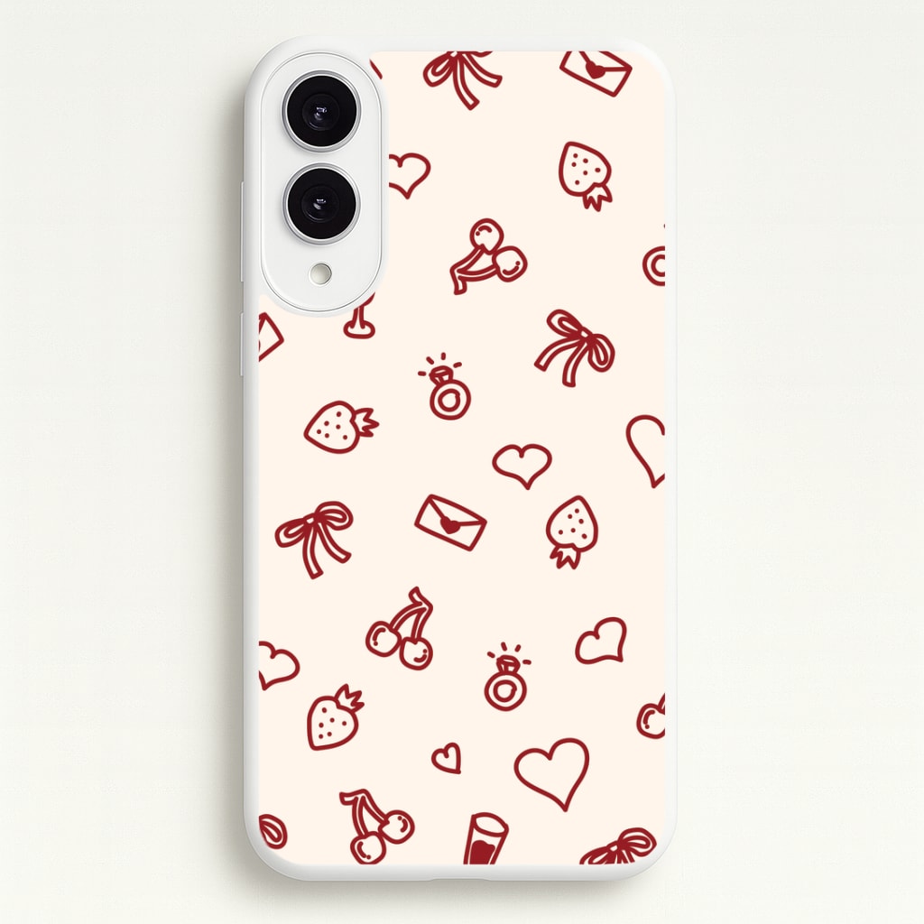 Valentines Doodles Galaxy S25 Edge Case