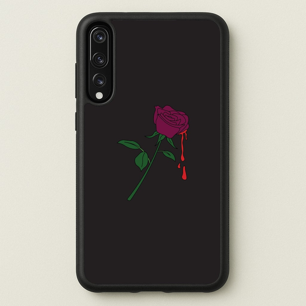 Dark Pink Rose Huawei P20 Pro Case