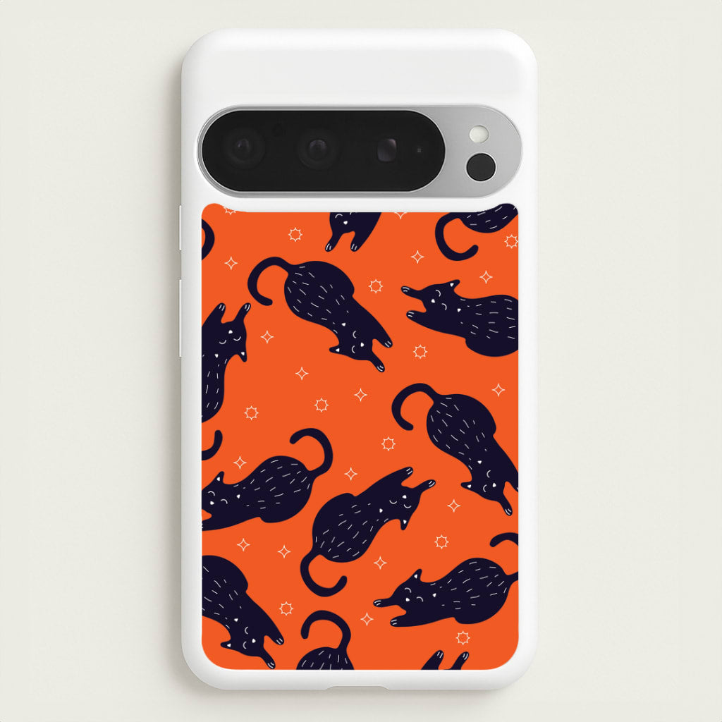 Black Cats And Stars Pattern Google Pixel 9 Pro XL Case