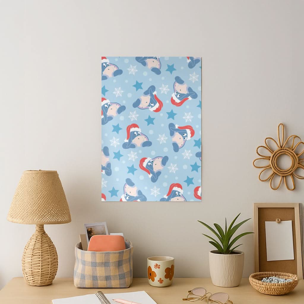 Cartoon Donkey Stars Pattern Art Print