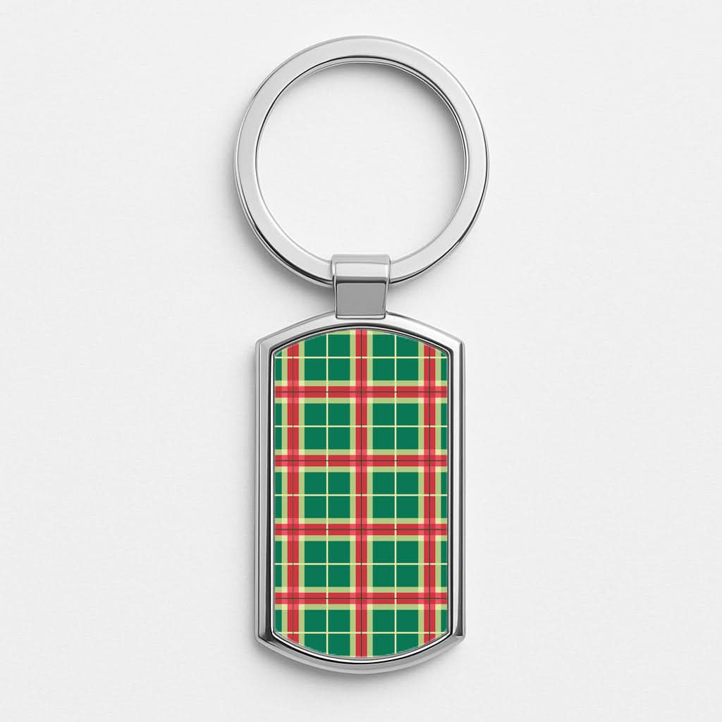 Red And Green Tartan II Christmas Pattern Luxury Keyring