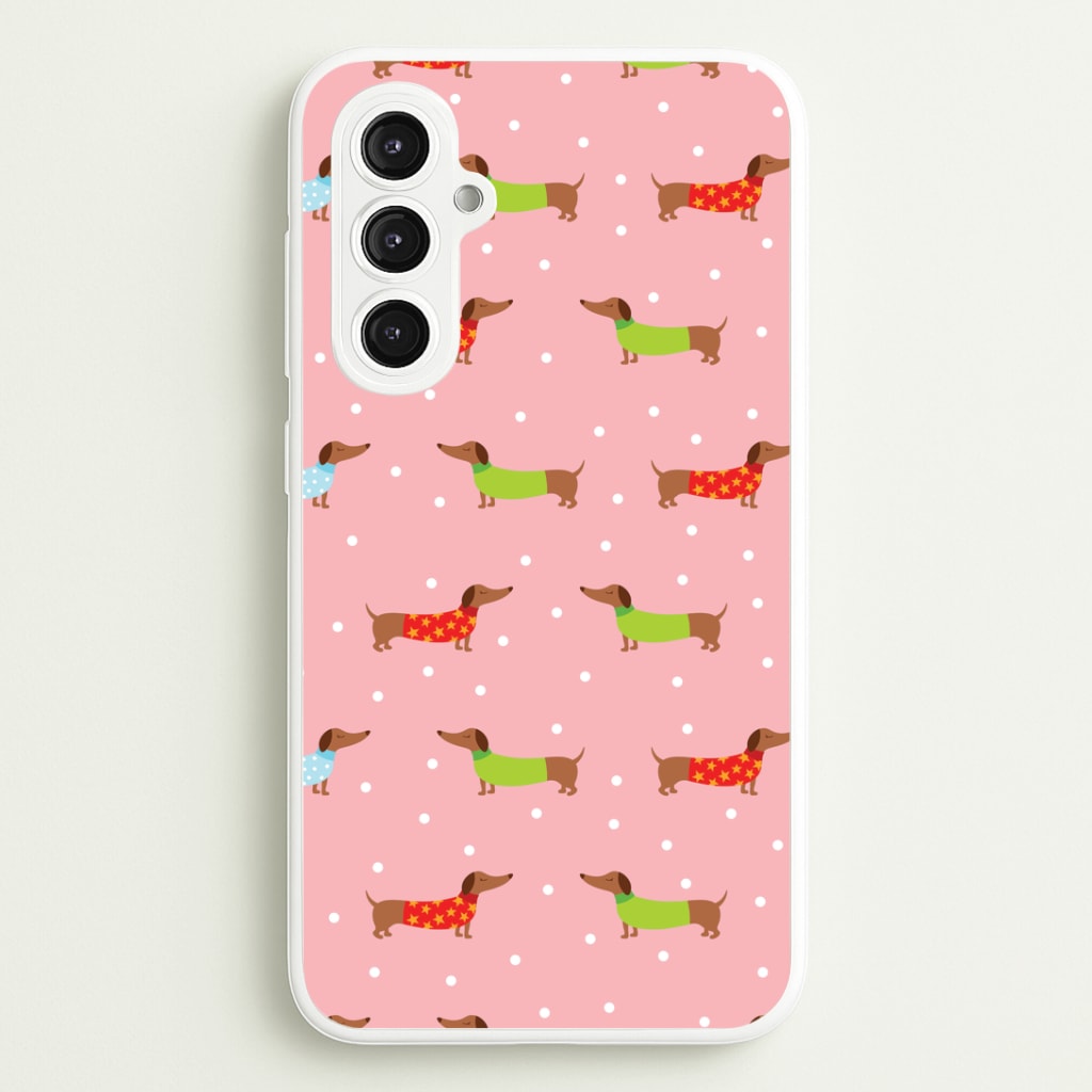 Christmas Jumpers Dachshund Pattern Galaxy S23FE Case