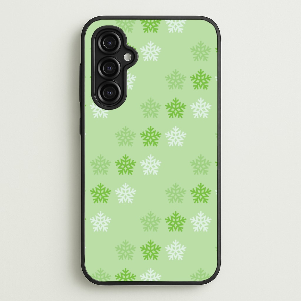 Green Slowflakes Christmas Pattern Galaxy A14 Case