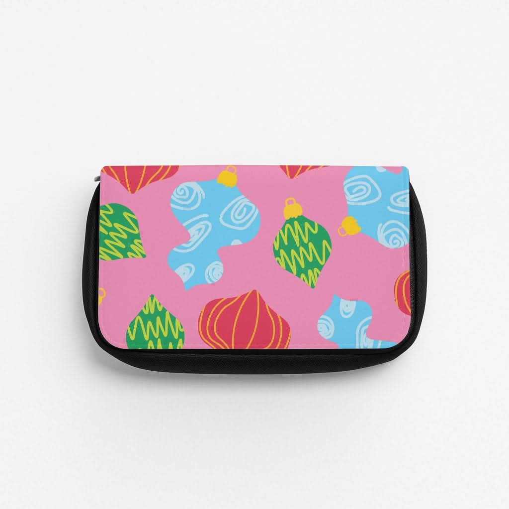 Abstract Christmas Baubles Pattern Pencil Case