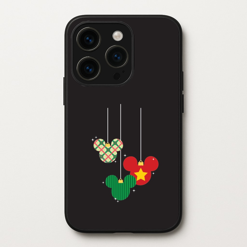 Cartoon Mouse Hanging Baubles iPhone 15 Pro Max Case