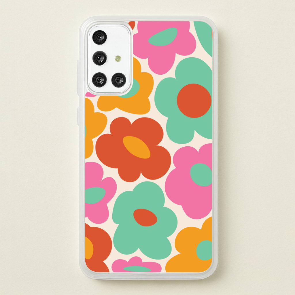 Abstract Trippy Retro Flowers Galaxy A71 Case
