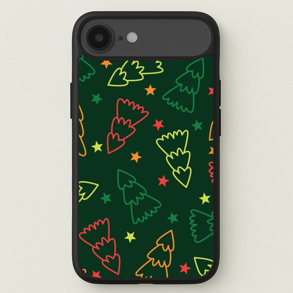 Colourful Christmas Tree Outlines Pattern iPhone 17 Air Case