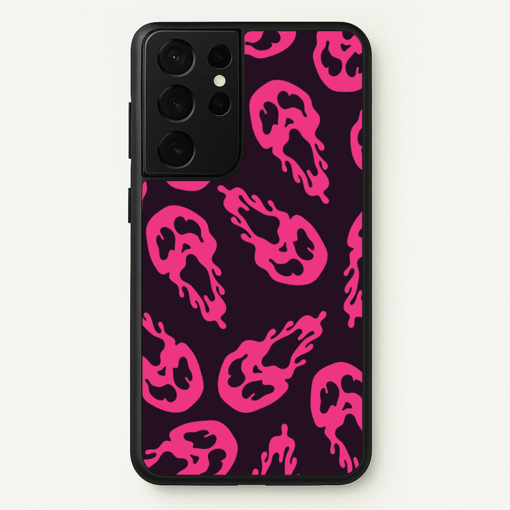 Trippy Ghost Face Pattern Galaxy S21 Ultra Case