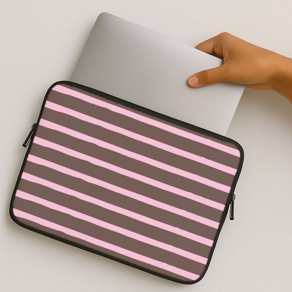 Chocolate & Strawberry Stripes MacBook Cover