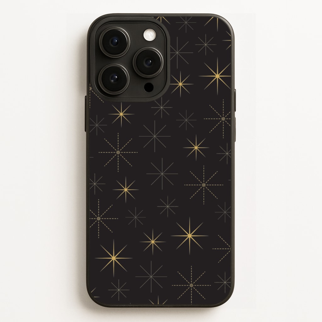 Christmas Gold Stars Pattern iPhone 12 Pro Max Case