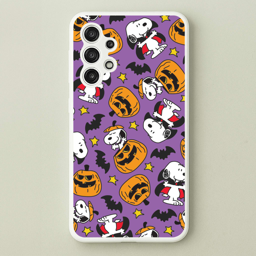 Cartoon Beagle Halloween Pattern Galaxy A13 Case