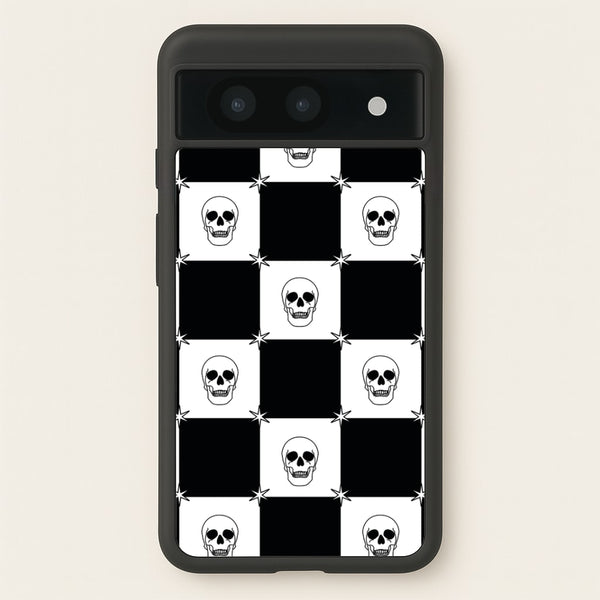 Checkered Skulls Pattern Google Pixel 8a Case