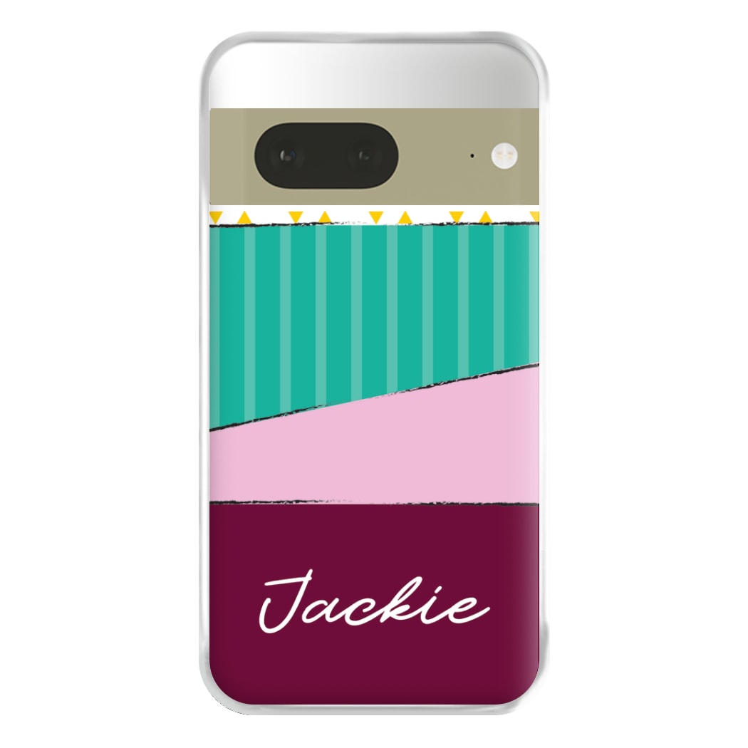 Geometric Patterns Personalised Name Google Pixel 7a Case