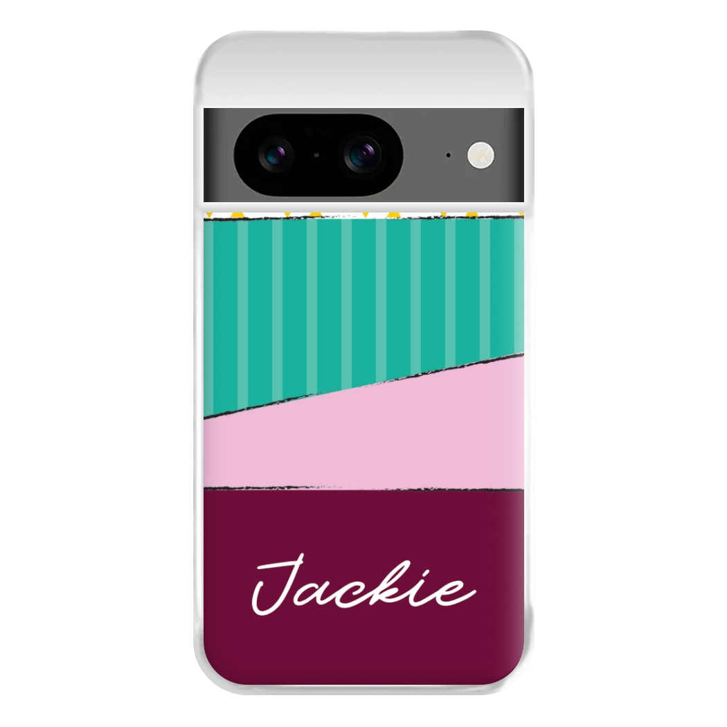 Geometric Patterns Personalised Name Google Pixel 8a Case