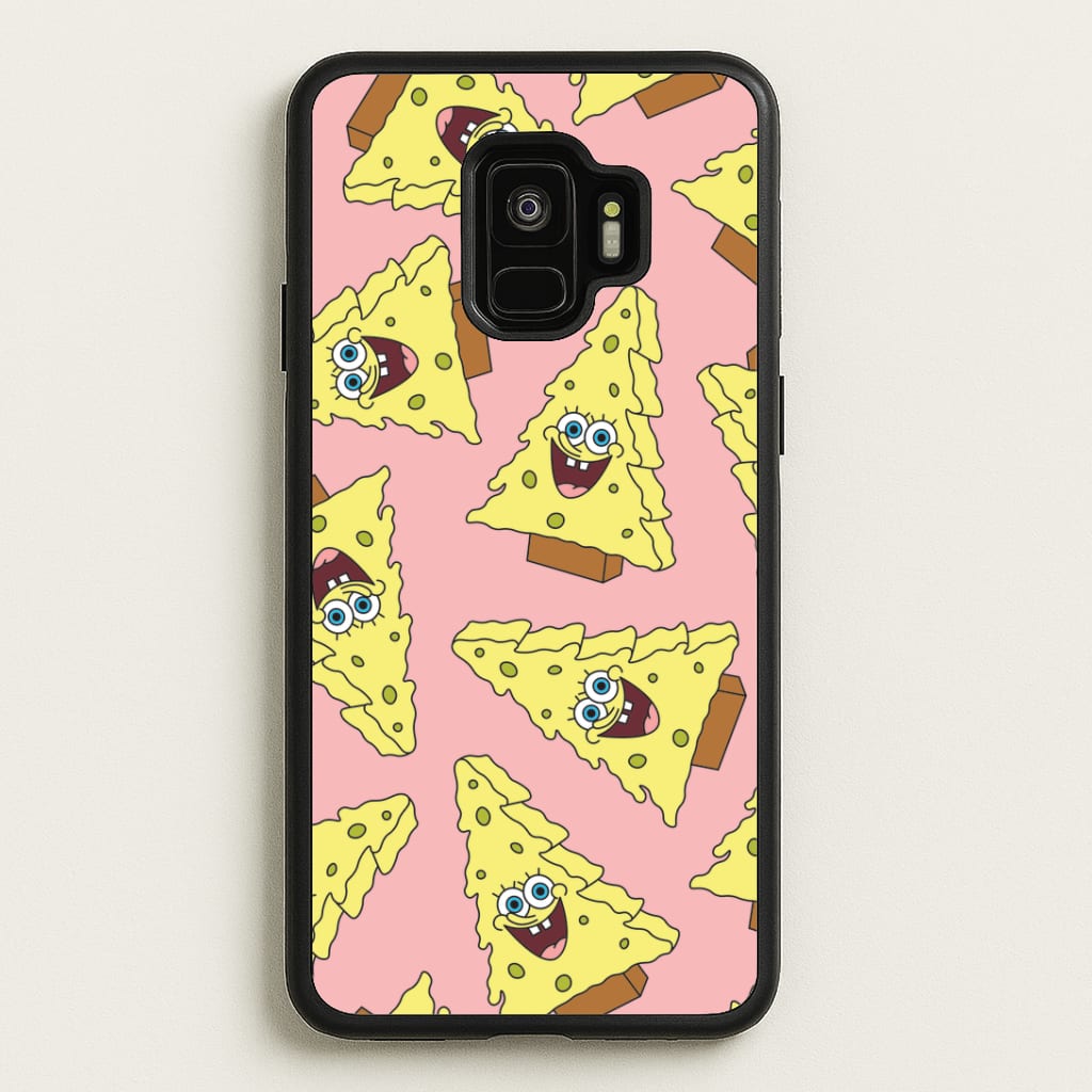 Christmas Tree Cartoon Sponge Pattern Galaxy S9 Case