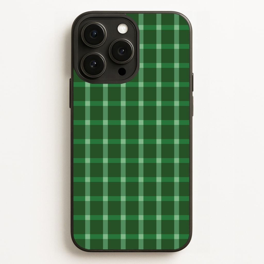 Dark Green Tartan Christmas Pattern iPhone 12 Pro Max Case