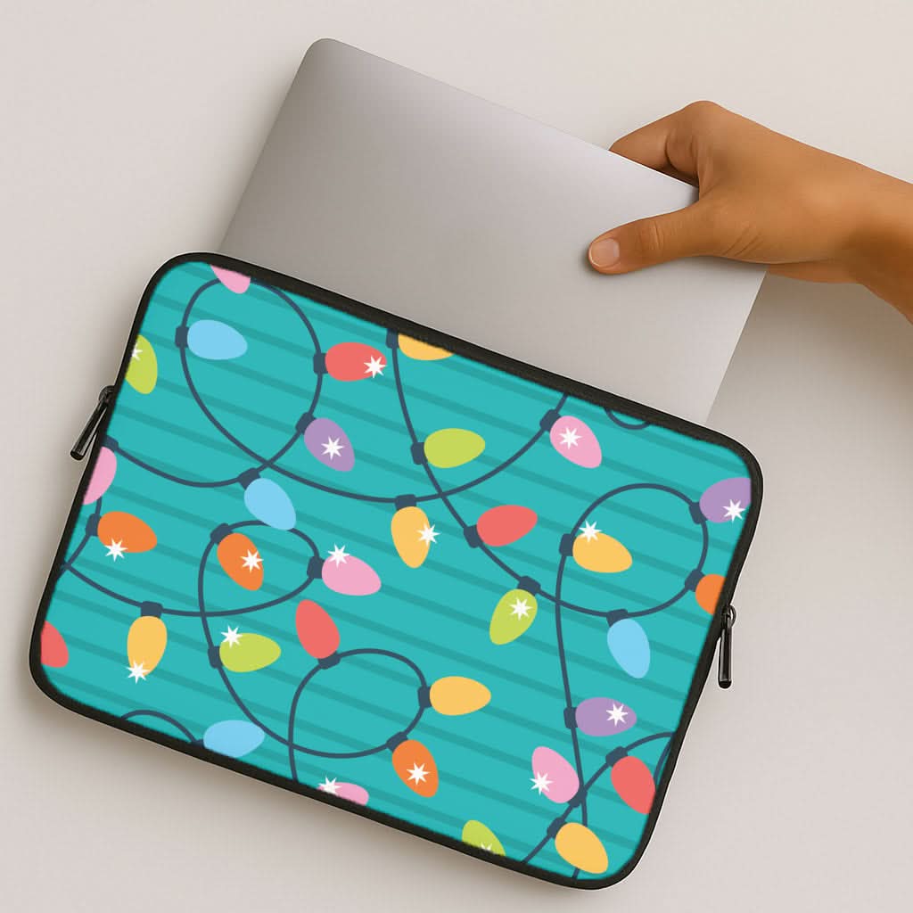 Funky Christmas Lights Pattern MacBook Cover