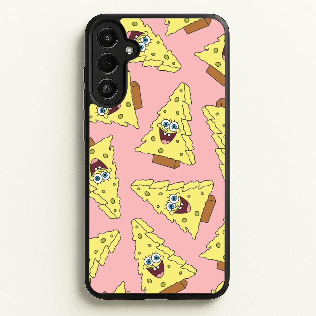 Christmas Tree Cartoon Sponge Pattern Galaxy A36 Case