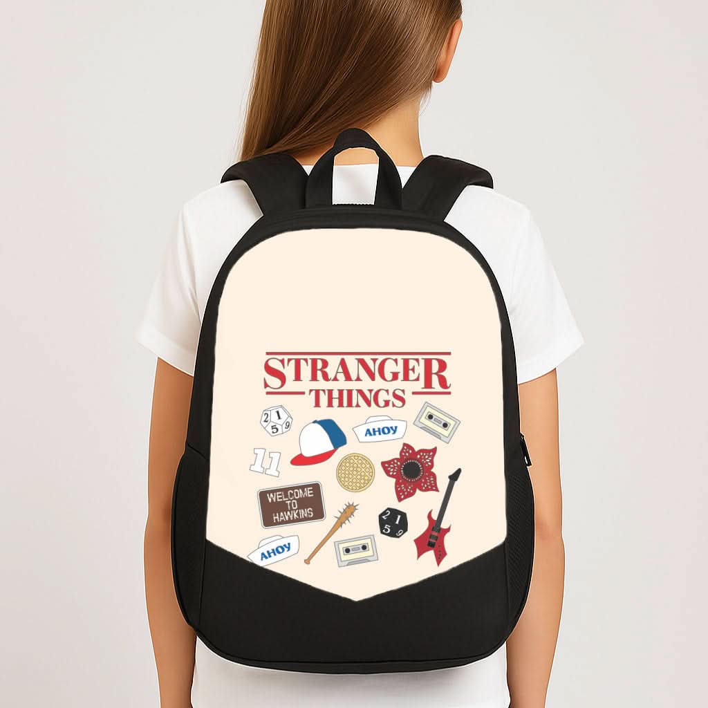 Stranger Things Cartoon Icons School Bag