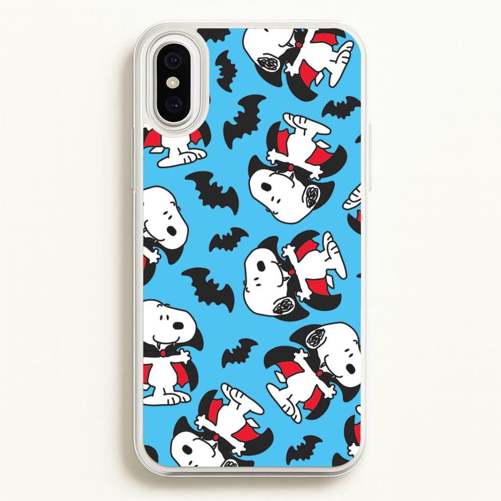 Cartoon Beagle Vampire And Bats Pattern iPhone XS Max Case