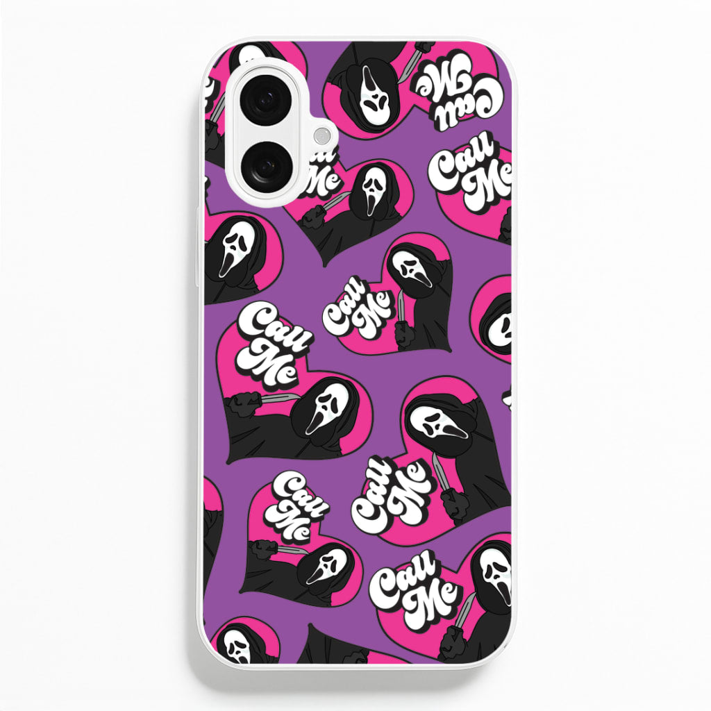 Call Me Heart Pattern iPhone 16 Plus Case