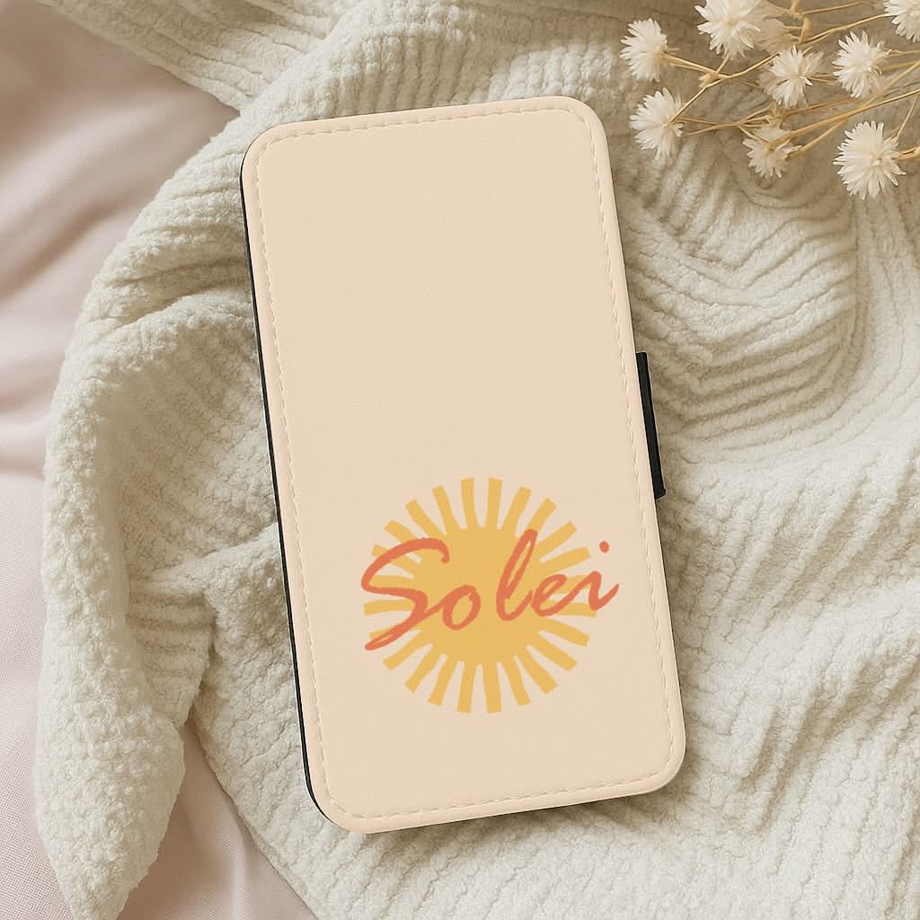 Abstract Sun Solei Leather Phone Case