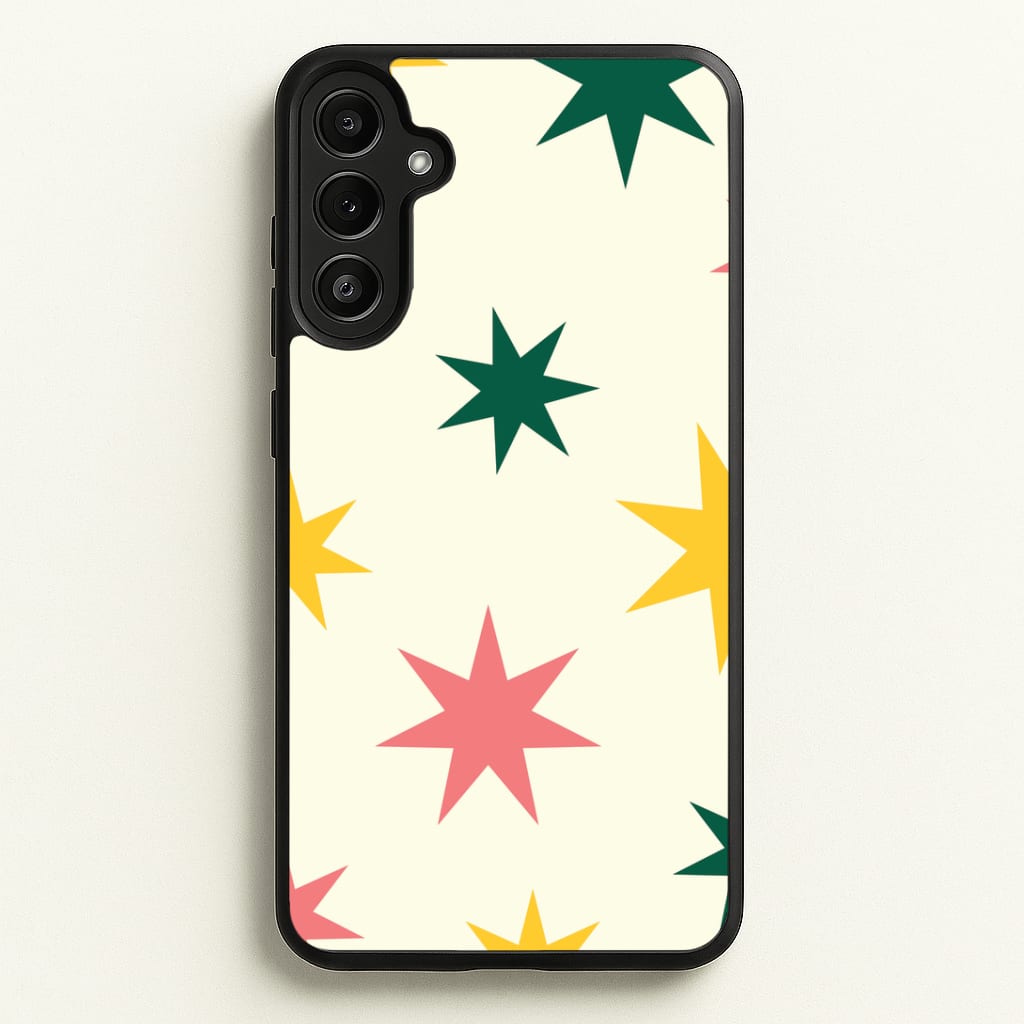 Colourful Christmas Stars Pattern Galaxy A36 Case