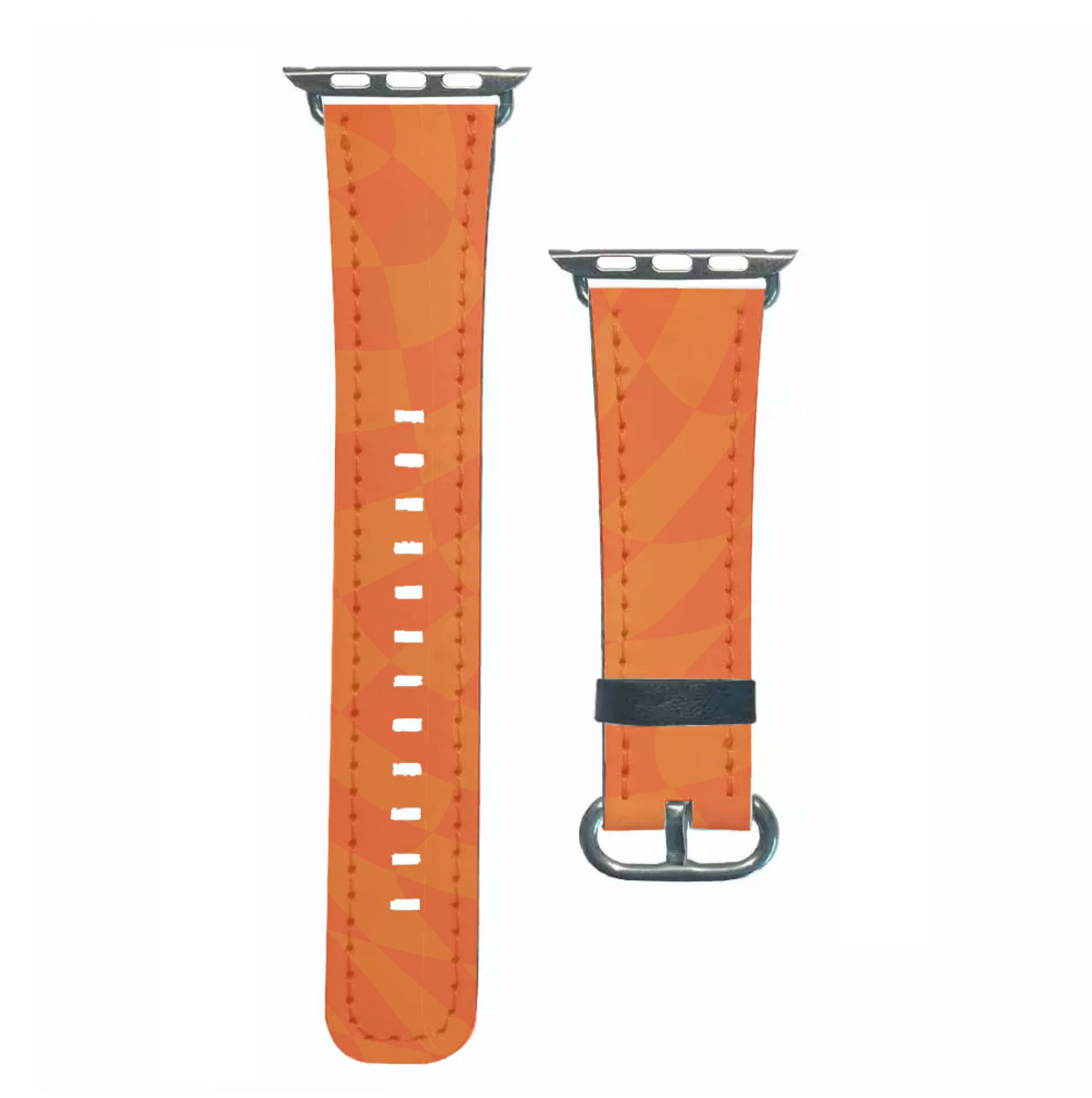 Orange Trippy Checkerboard Pattern Apple Watch Strap