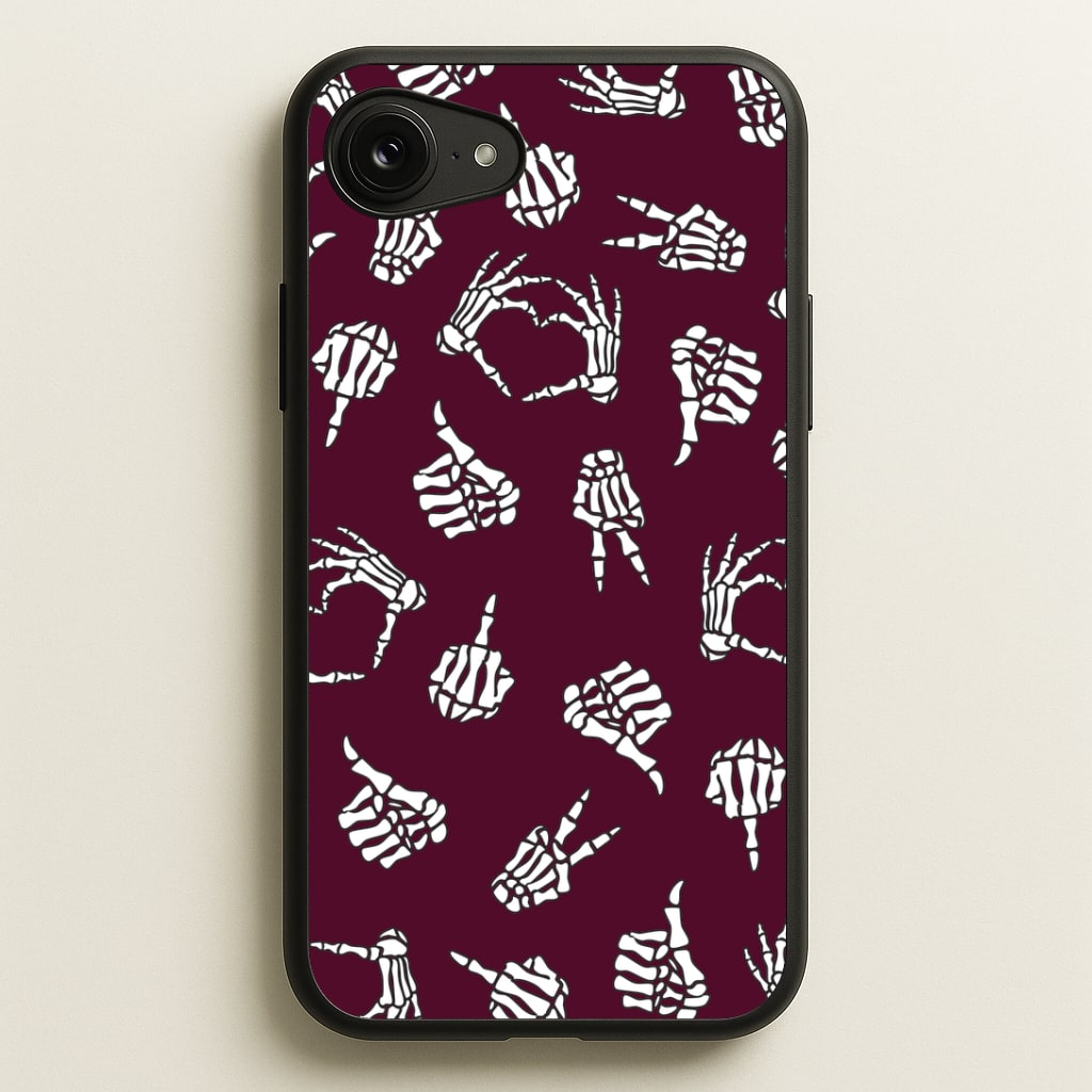 Skeleton Hands Pattern iPhone 16e Case