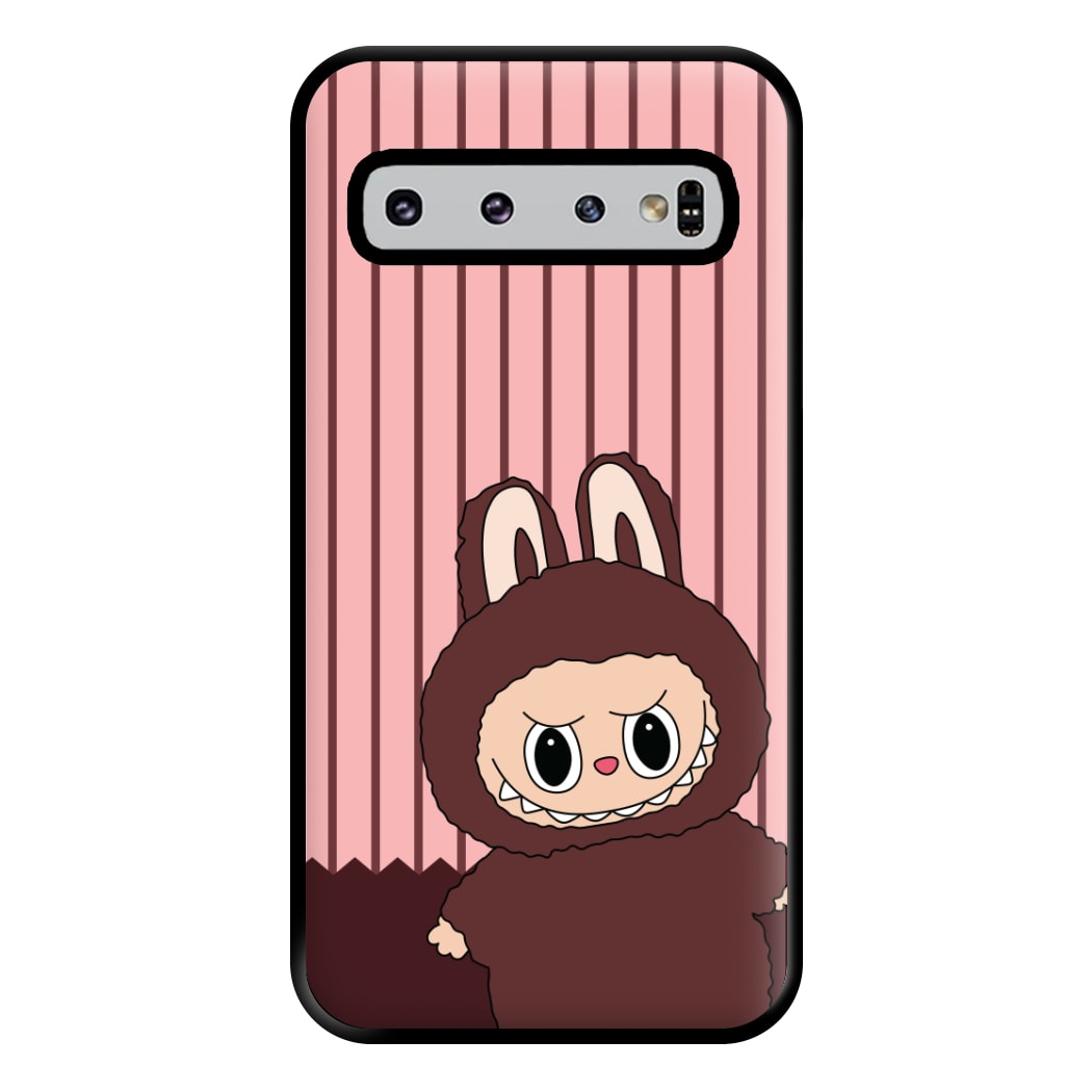 Stripey Cute Brown Monster Galaxy S10 Plus Case