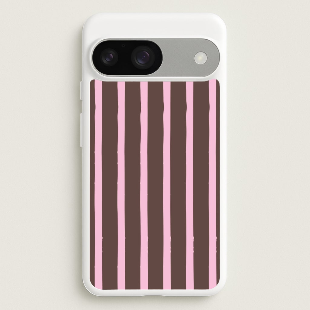 Chocolate & Strawberry Stripes Google Pixel 9 / 9 Pro Case