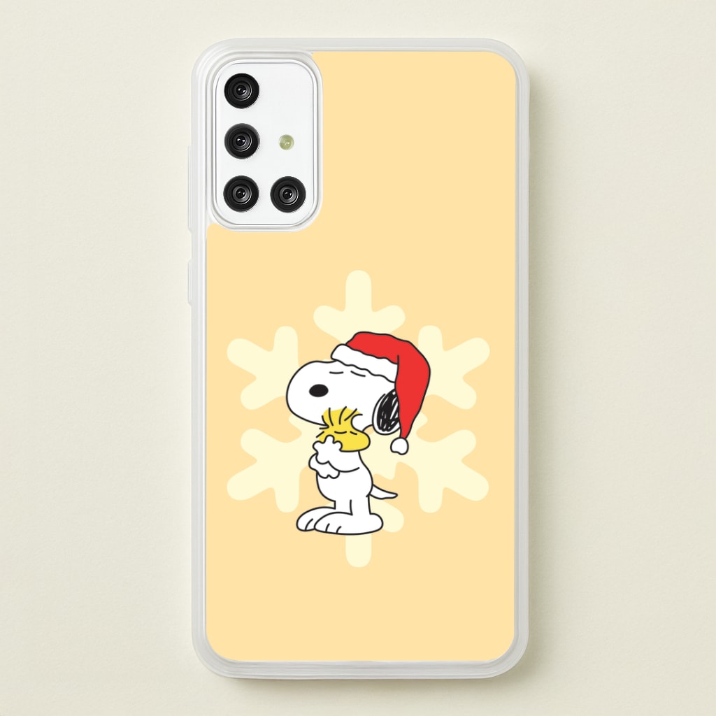 Christmas Cartoon Beagle And Bird Galaxy A71 Case