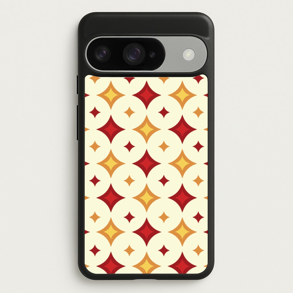 Geometric Christmas Stars Pattern Google Pixel 10 / 10 Pro Case