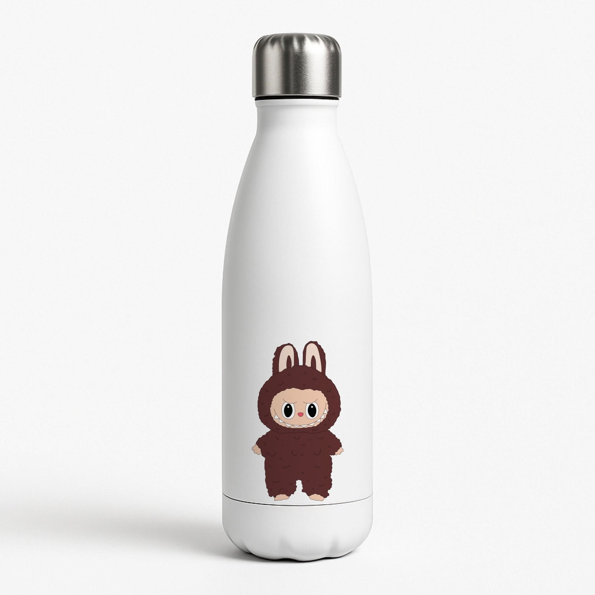 Cute Brown Monster White Water Bottle
