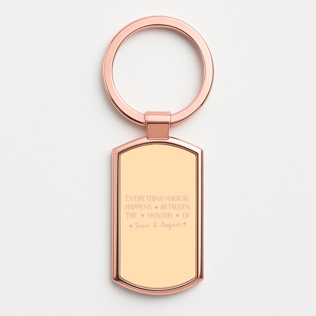 Everything Magical Happens Rose Gold Keyring
