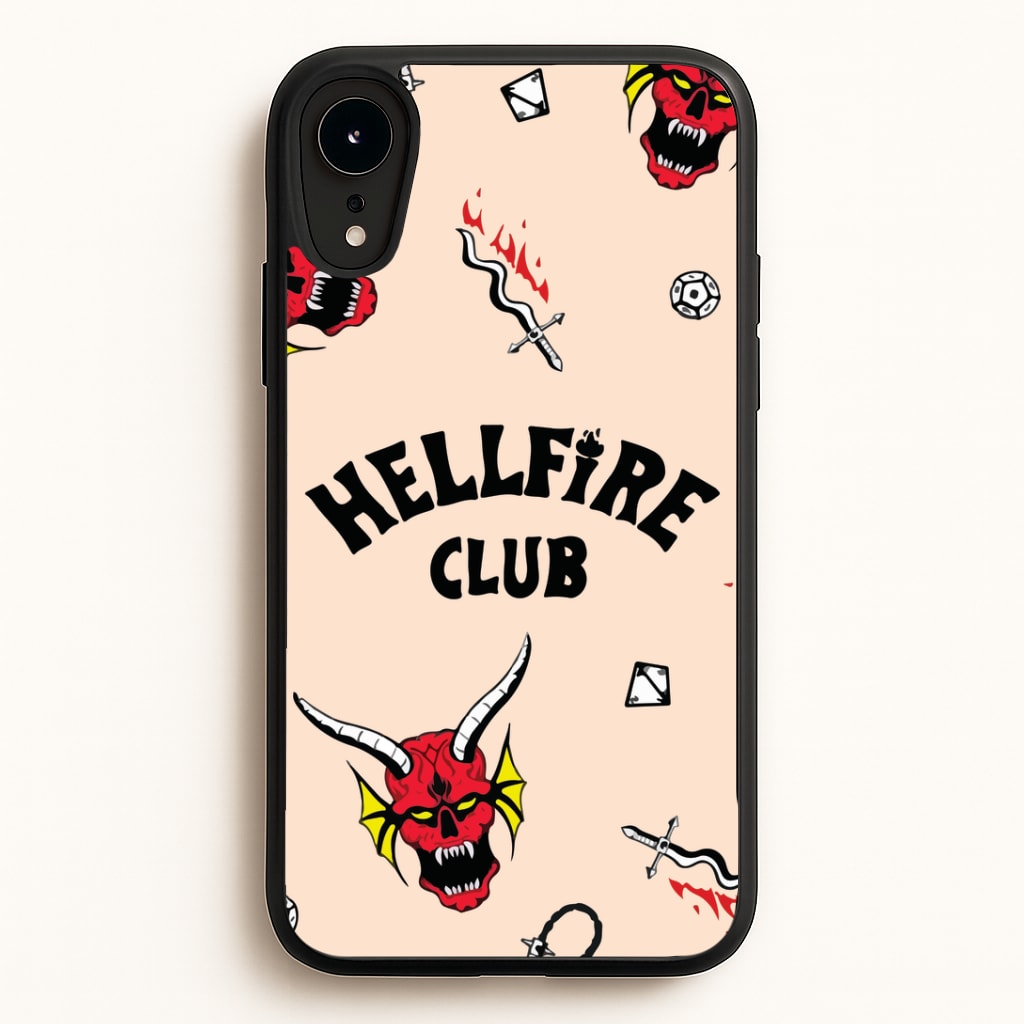 Hellfire Club Icons Collage Peach iPhone XR Case