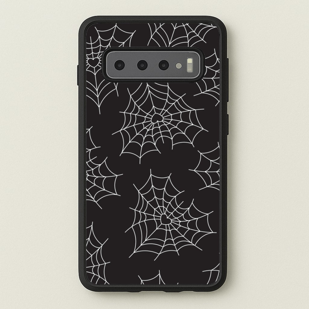 Spiderweb Hearts Pattern Galaxy S10 Case