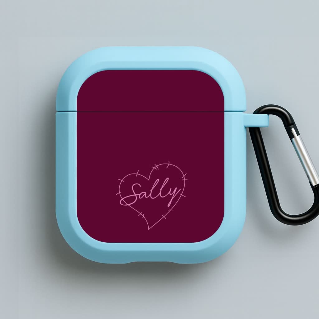 Stitched Heart Sally Blue AirPods Case