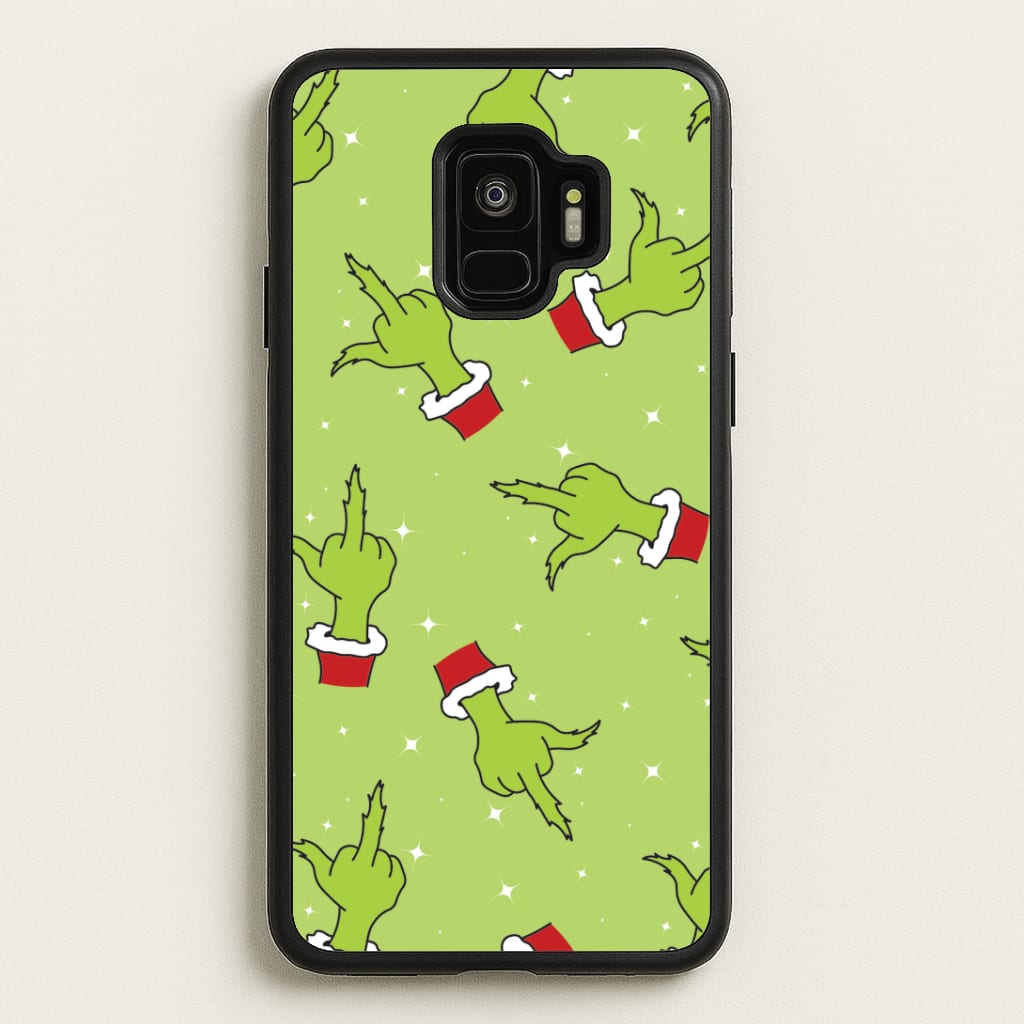 Green Middle Finger Christmas Pattern Galaxy S9 Case