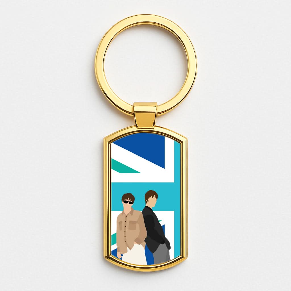 British Flag Band Members Gold Keyring