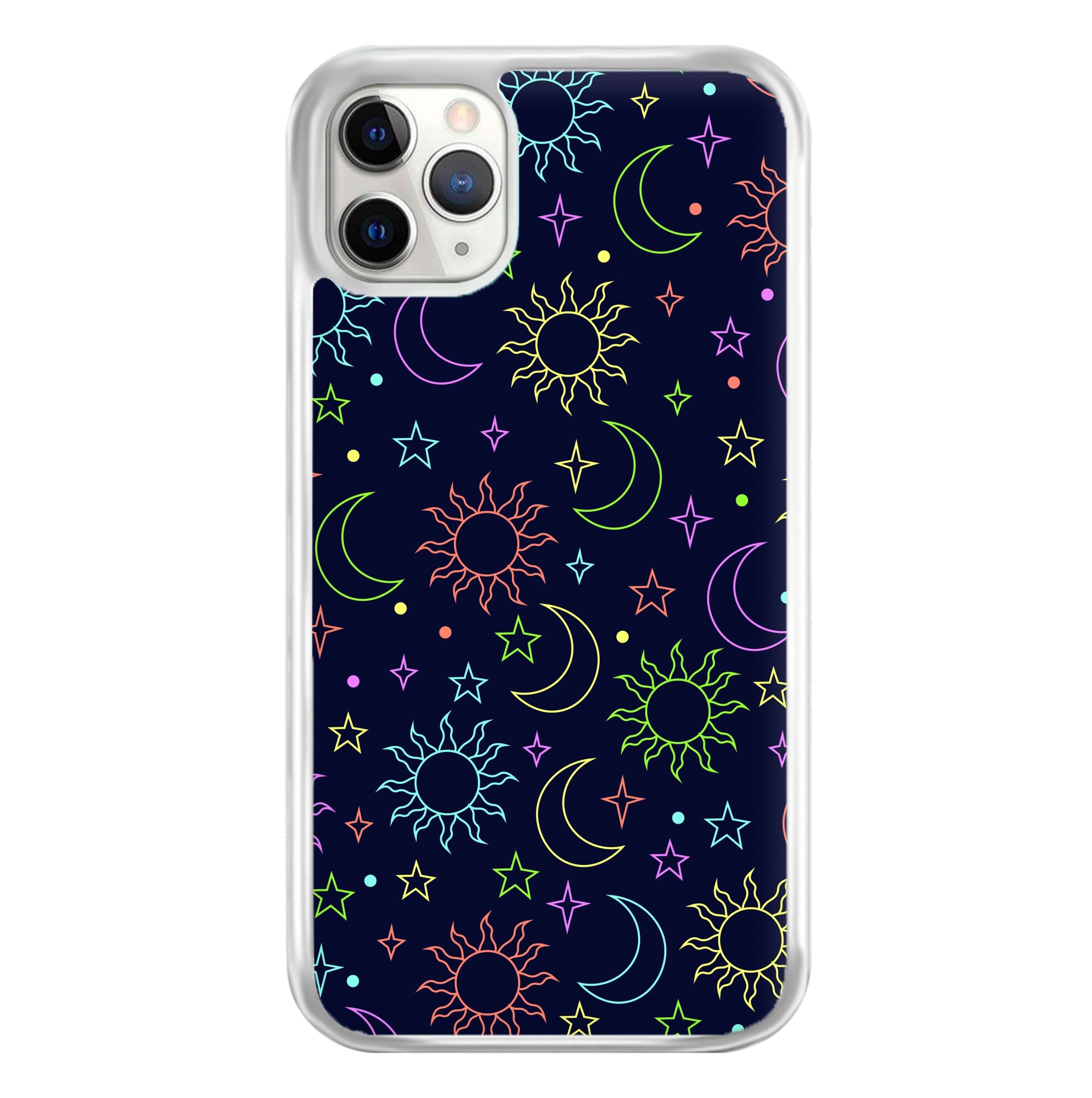 Sun, Moon And Stars Pattern Rainbow Phone Case