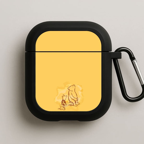 Winnie & Pig Black AirPods Case
