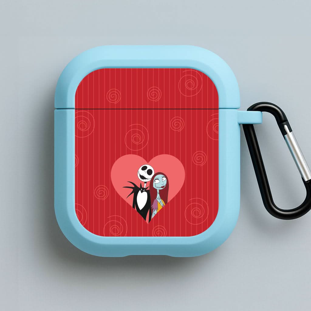 J And S Heart Blue AirPods Case