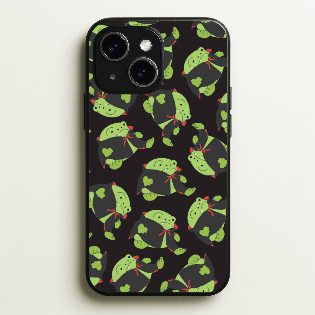 Vampire Frog Pattern - Halloween iPhone 15 Plus Case