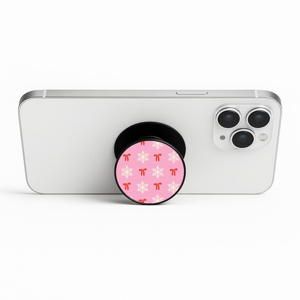 Coquette Bows And Snowflakes Pattern Phone Stand