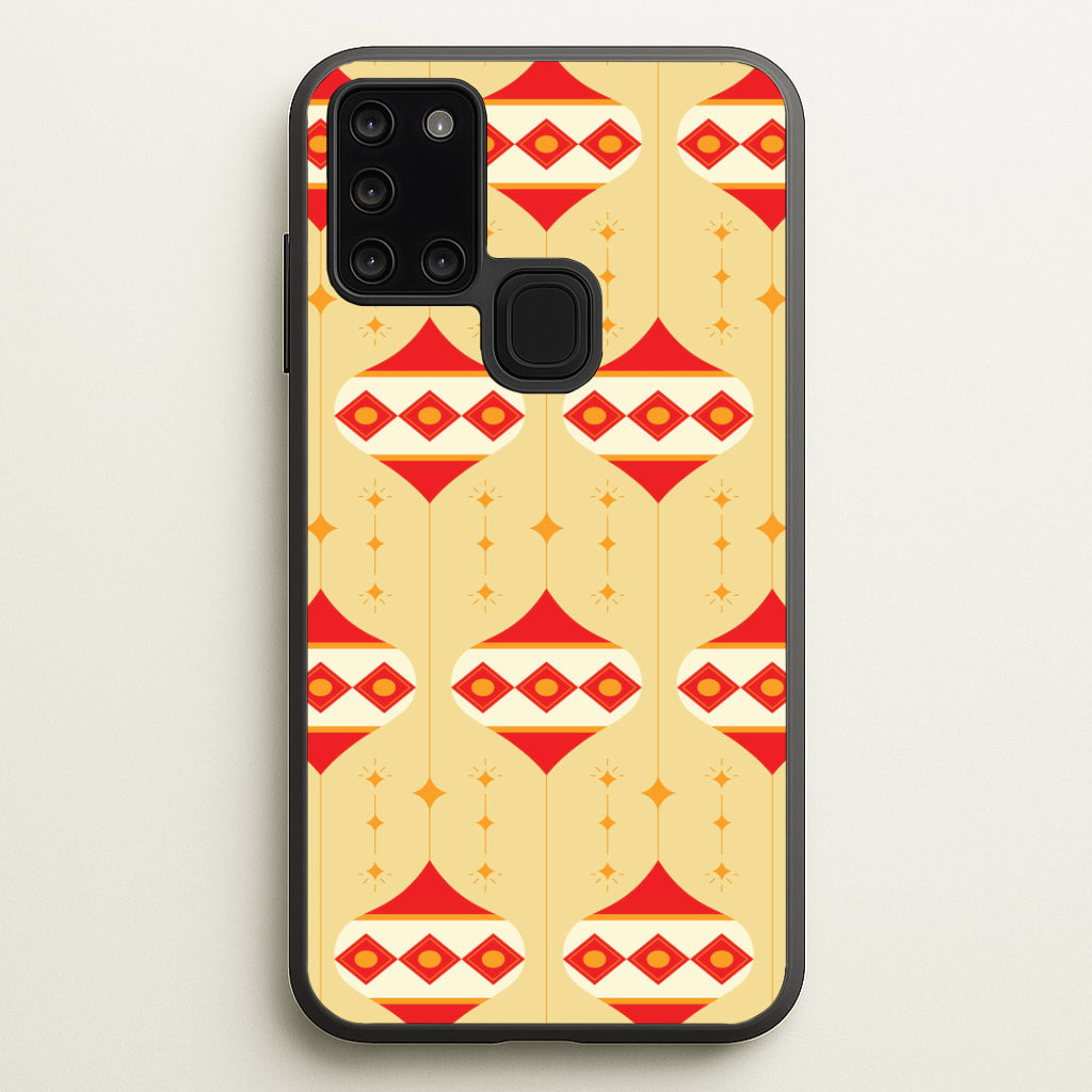 Abstract Christmas Baubles Pattern Galaxy A21s Case